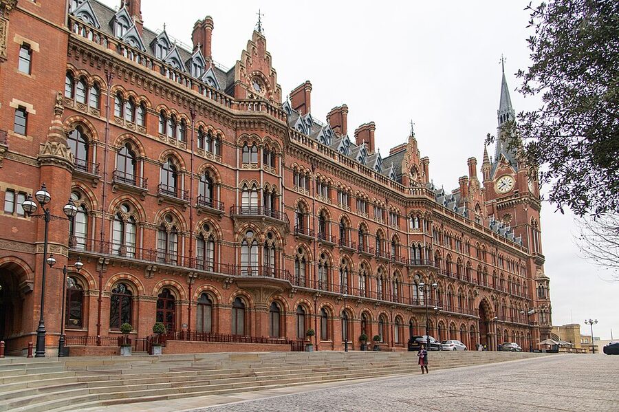 St Pancras Station Gothic facade London Hogwarts Express
