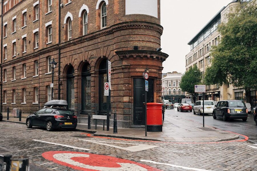 Historic London street corner