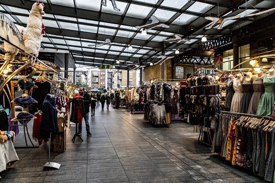 Old Spitalfields shops near Hanbury Street London