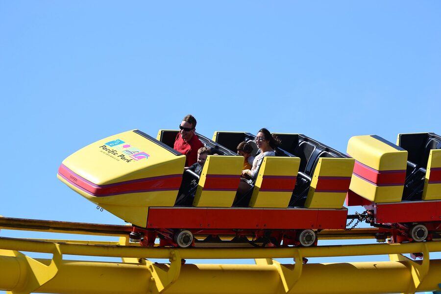 Family roller coaster amusement park