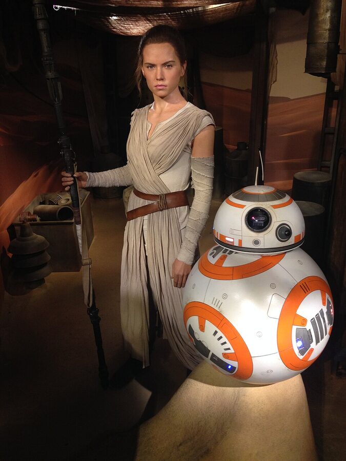 Daisy Ridley as Rey wax figure at Madame Tussauds London