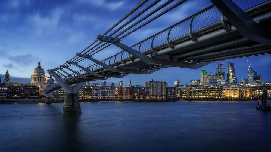 London skyline and the River Thames at night