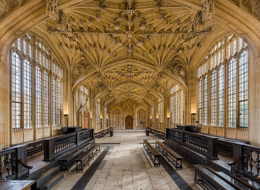 Divinity School interior Bodleian Library Oxford fan vaulting
