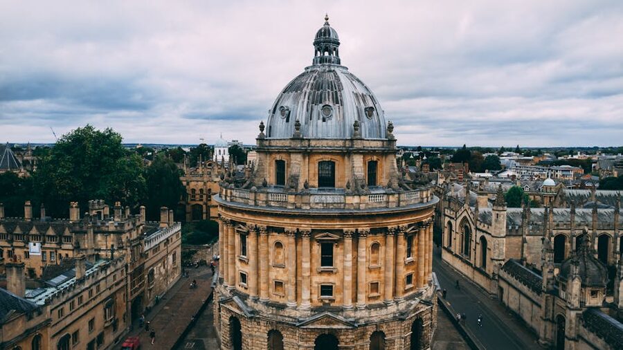 Radcliffe Camera aerial Oxford England