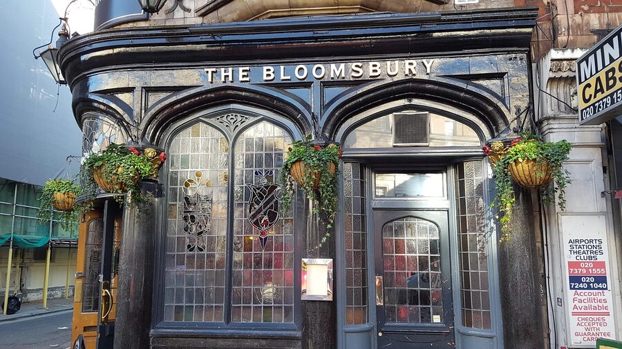Bloomsbury London street with a pub