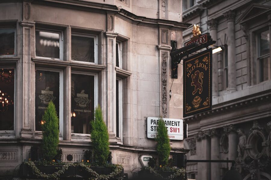 Traditional London pub facade