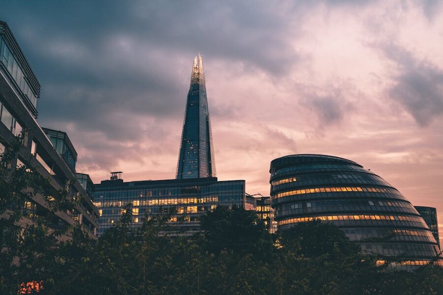The Shard rising into a cloudy London sky