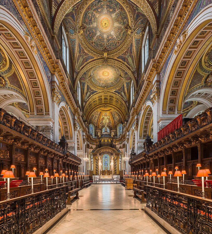 St Pauls Cathedral choir looking east towards high altar