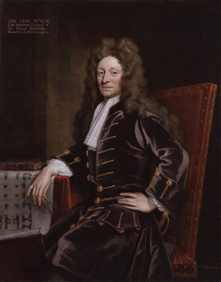 Sir Christopher Wren architect portrait by Godfrey Kneller 1711