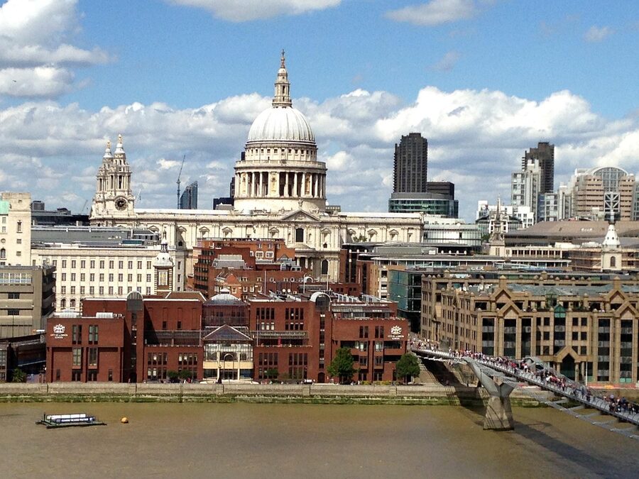 St Pauls from Tate Modern across Thames London