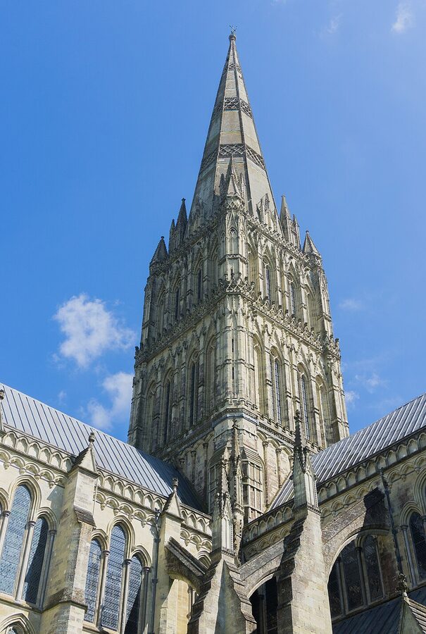 Salisbury Cathedral spire in Wiltshire