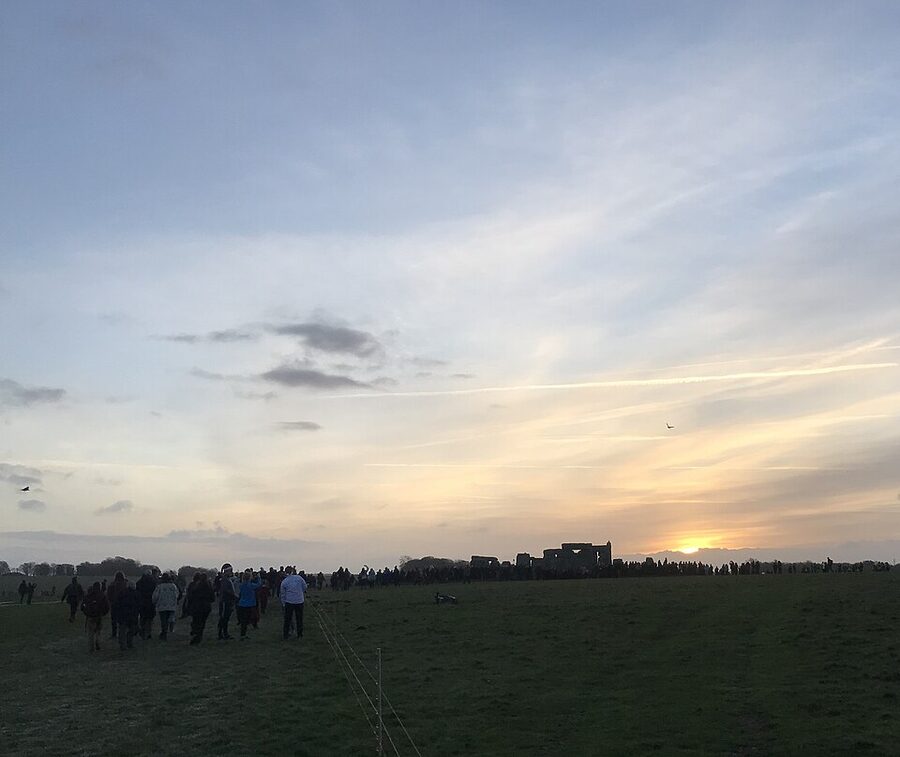 Stonehenge at winter solstice sunrise December