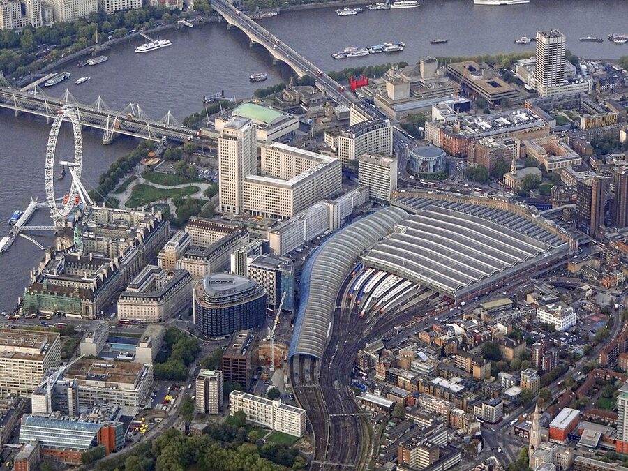 London Waterloo station aerial view