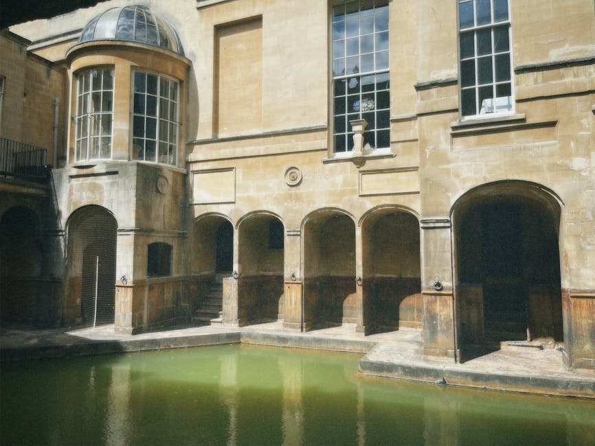 Roman Baths exterior in Bath England