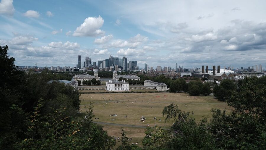 Greenwich Park with London skyline view