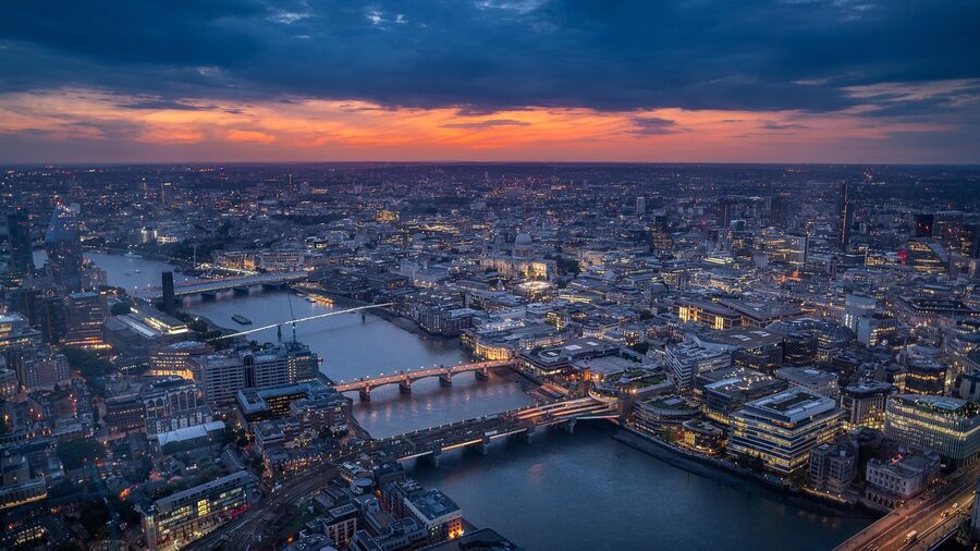 London Thames sunset evening architecture