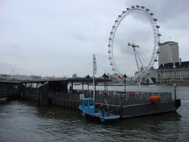 Westminster Pier and London Eye London Thames