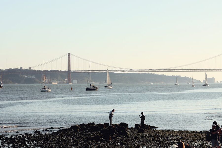 Lisbon 25 de Abril Bridge over the Tagus River
