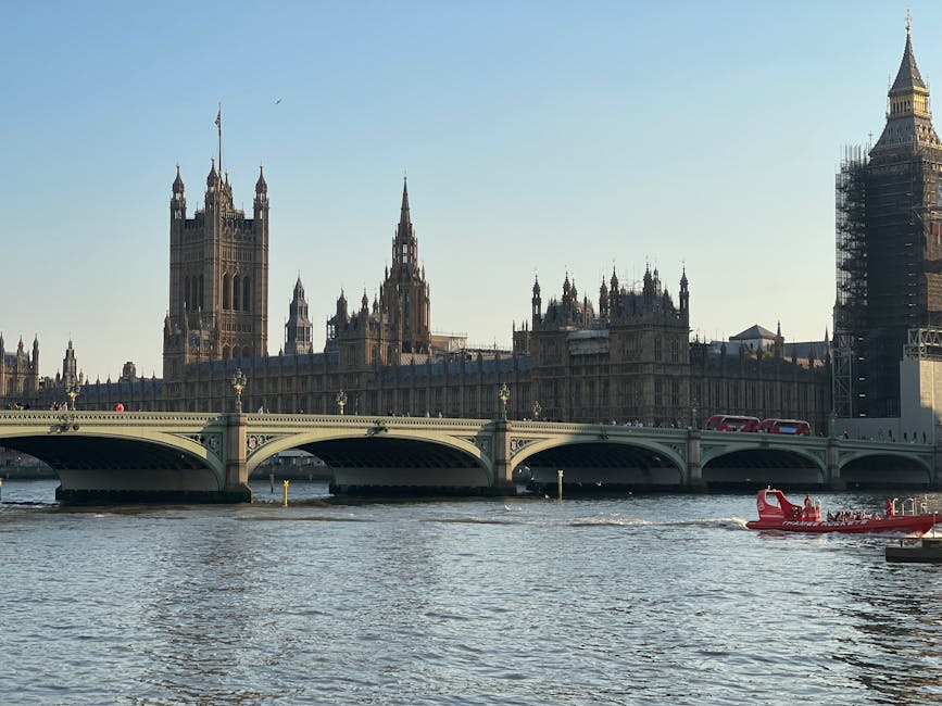 Westminster Bridge and Houses of Parliament from the Thames