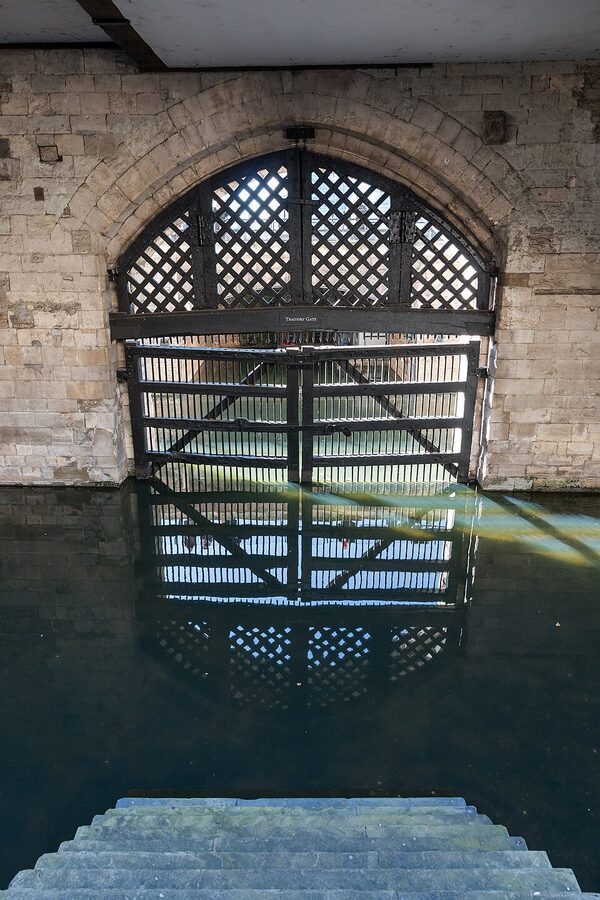 Traitors' Gate, the medieval river entrance to the Tower of London