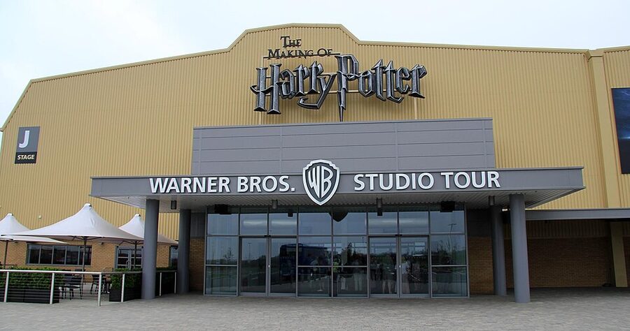 The entrance to Warner Bros Studio Tour London at Leavesden