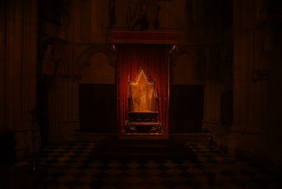 Coronation Chair on display in Westminster Abbey