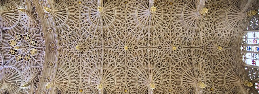 Henry VII Lady Chapel fan vault ceiling Westminster Abbey panorama