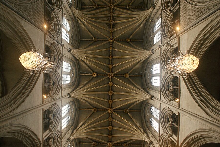 Vaulted ceiling above the nave Westminster Abbey