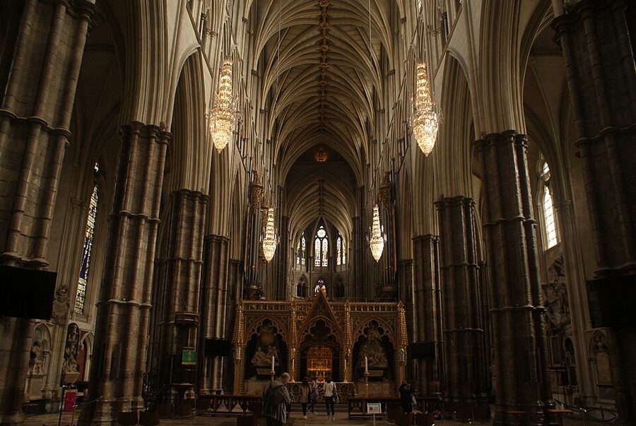View of the nave of Westminster Abbey