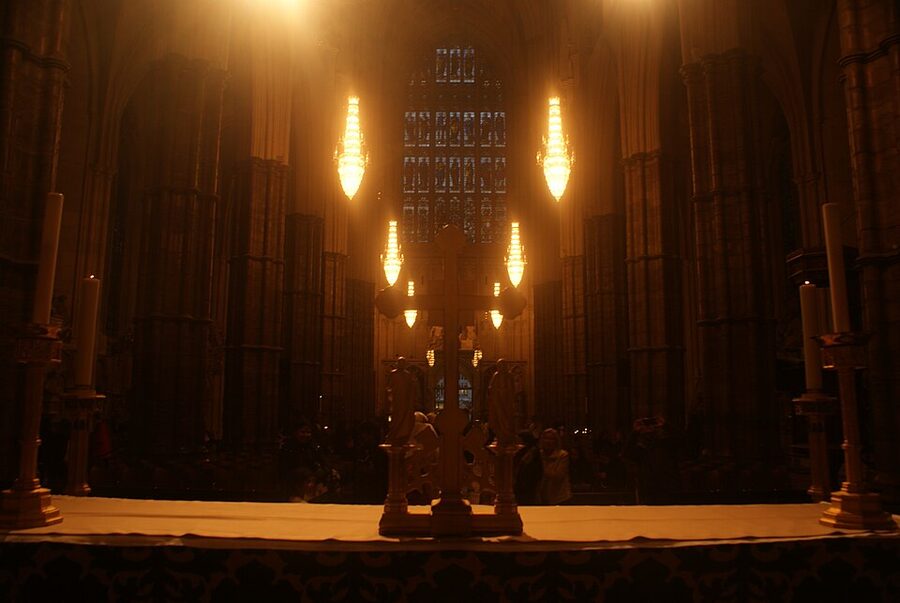 View along the nave from the quire of Westminster Abbey