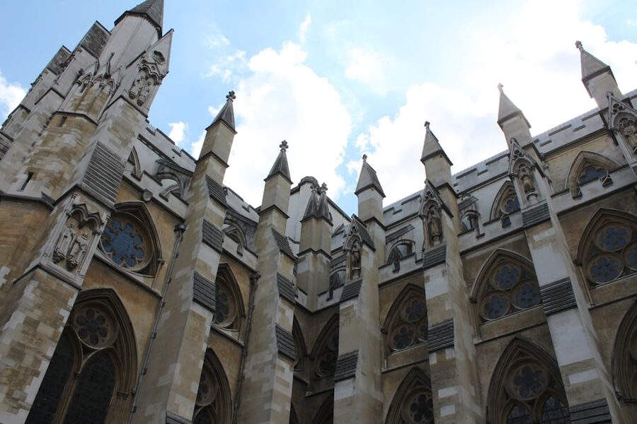 Westminster Abbey gothic spires stonework architectural detail
