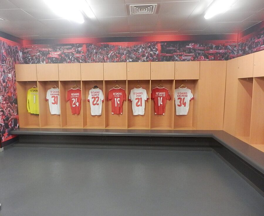 Visiting team dressing room at Estadio da Luz