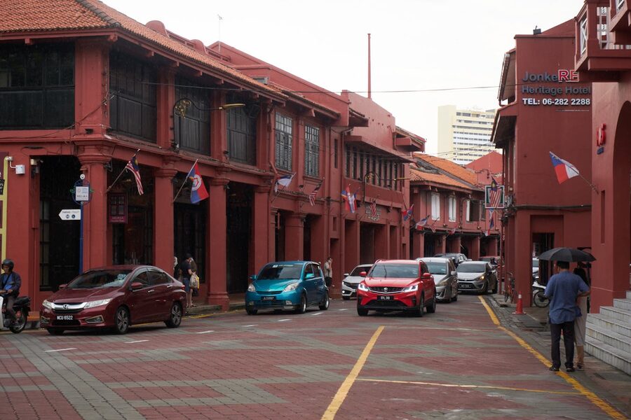 Jonker Street heritage shophouses in Malacca
