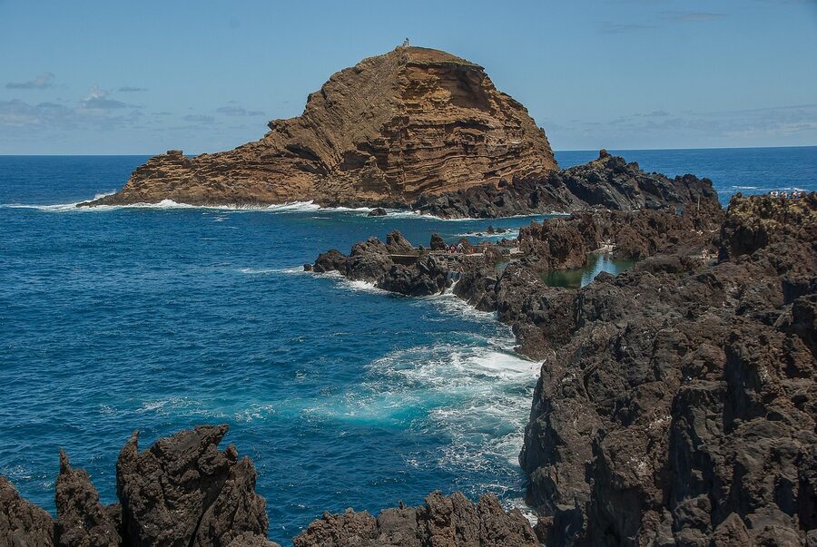 Porto Moniz volcanic rocks and Atlantic