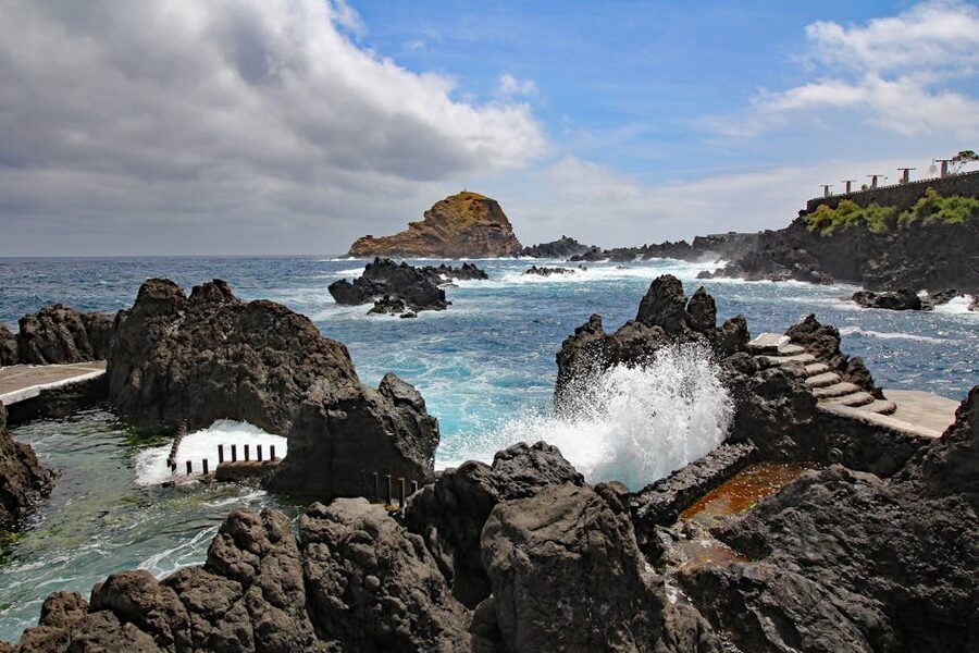 Crashing waves at Porto Moniz pools Madeira