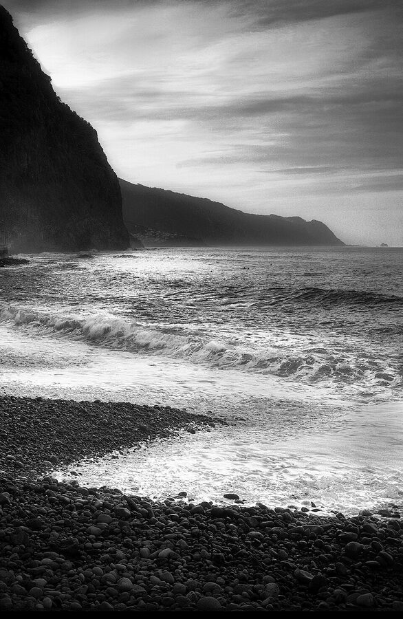 Stone beach at Seixal Madeira