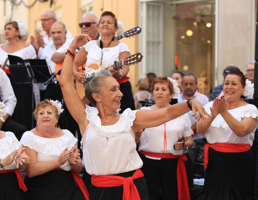 Older flamenco dancer with traditional pride and presence