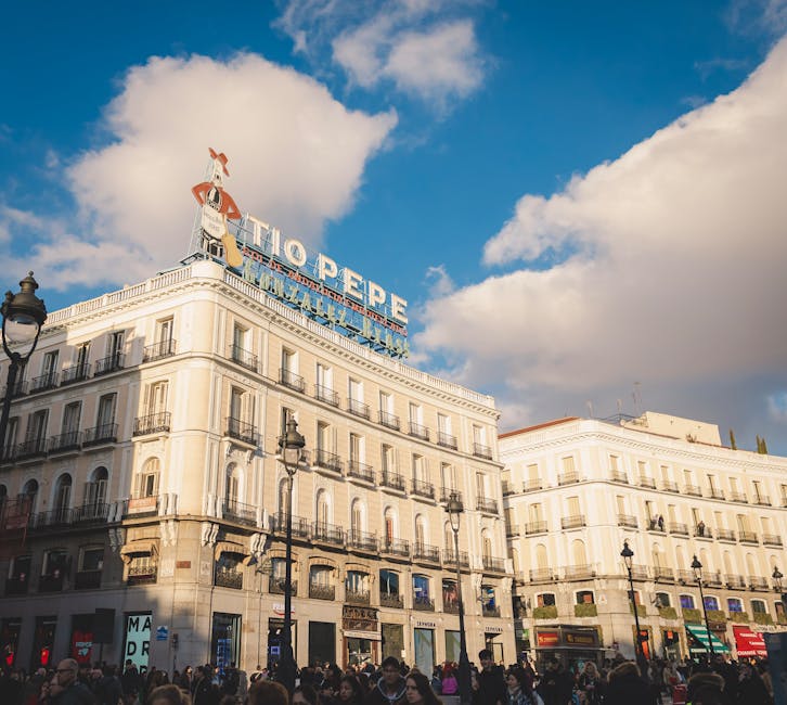 Puerta del Sol with the Tio Pepe sign in Madrid