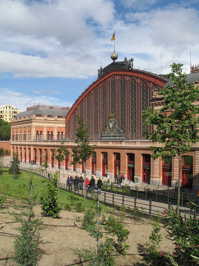 Atocha railway station in Madrid near Prado Museum