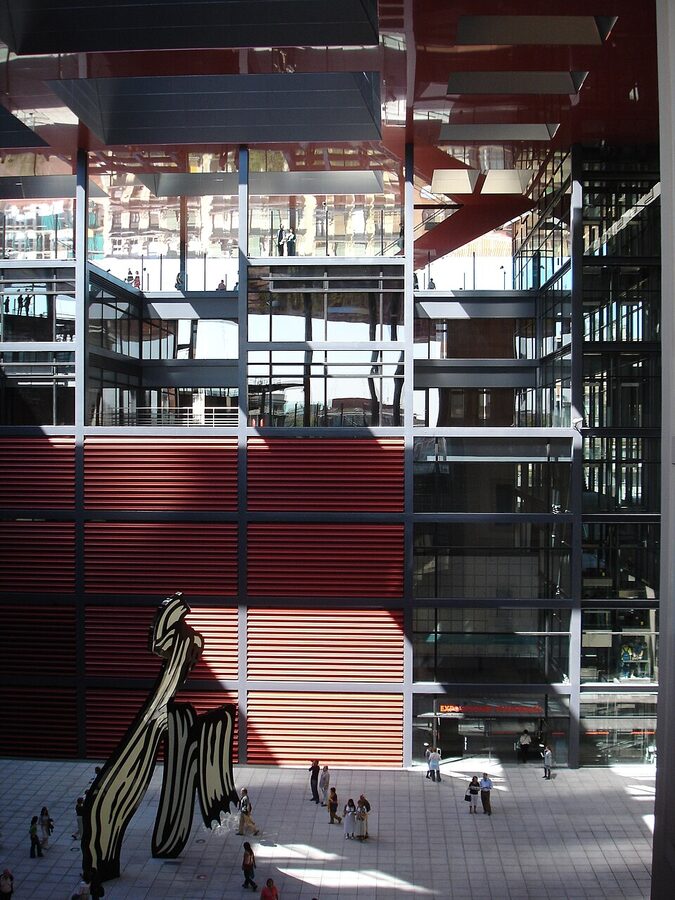 Reina Sofia Nouvel extension red roof Madrid