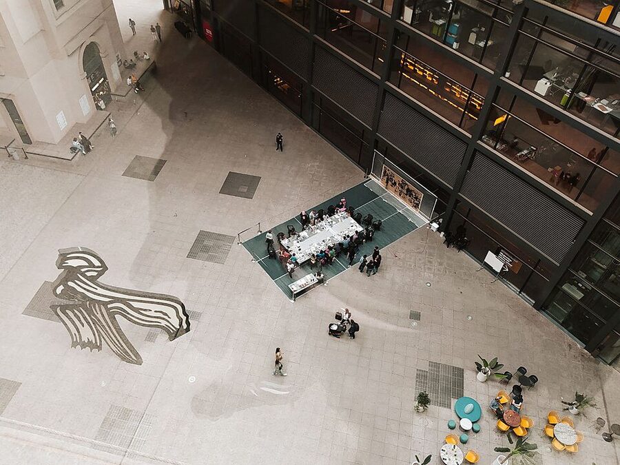Reina Sofia Nouvel inner patio with red roof