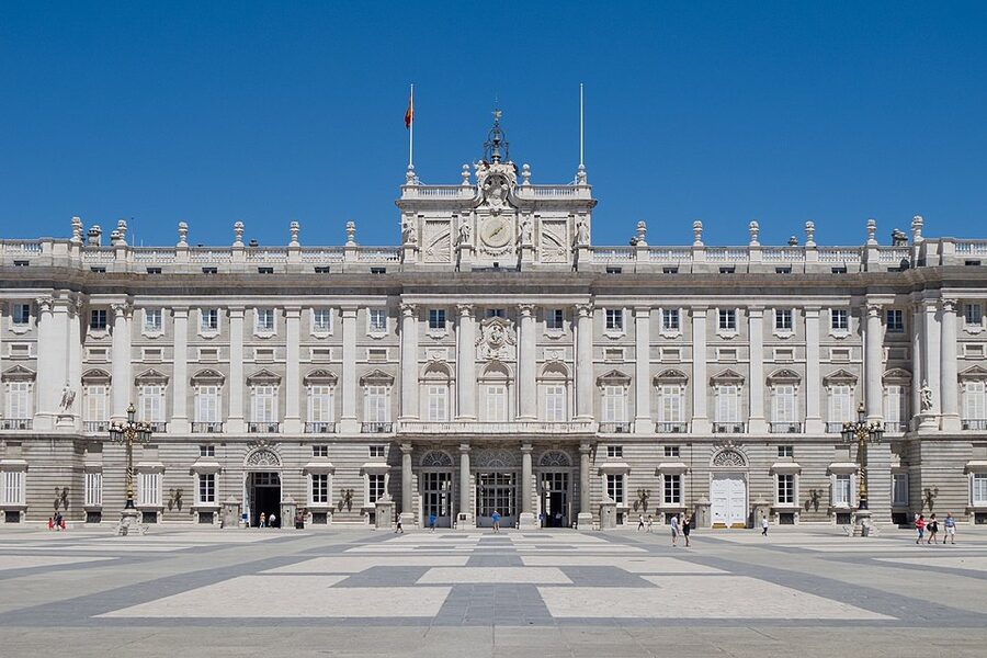 Aerial view of the Royal Palace and Sabatini Gardens
