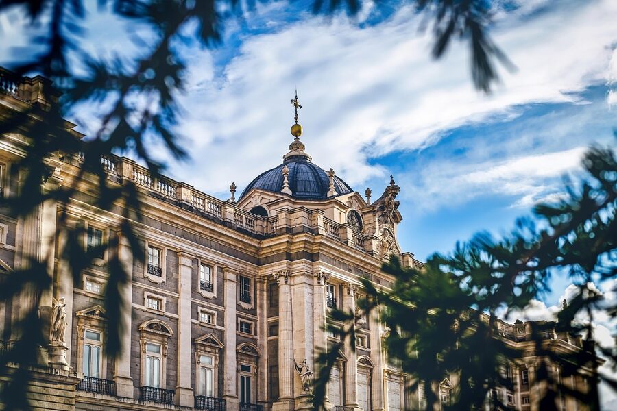 Royal Palace Madrid baroque facade detail