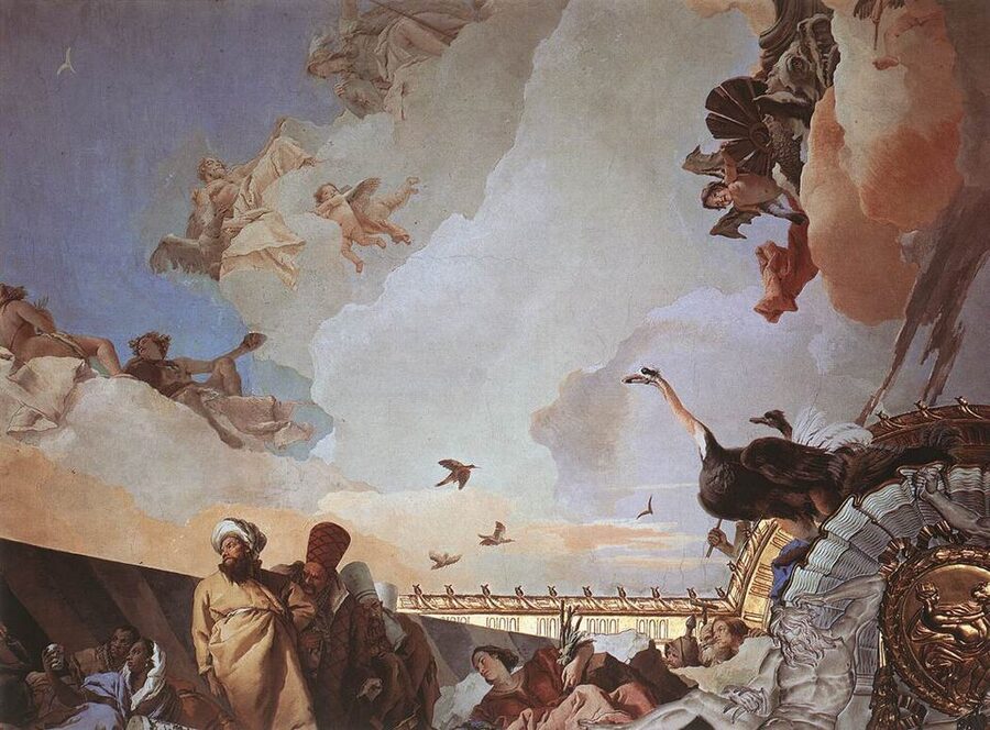 Detail of Tiepolo Glory of Spain ceiling fresco