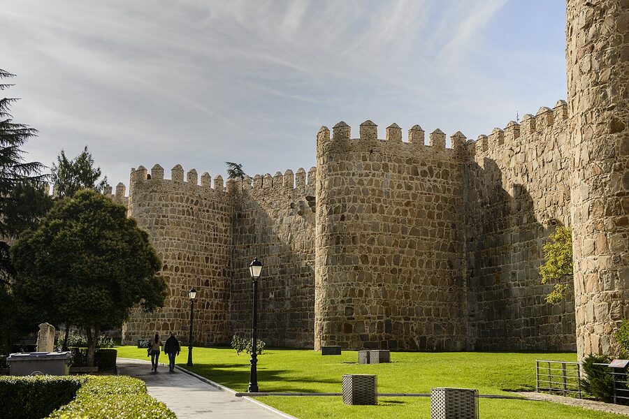 Avila medieval walls full circuit Spain three cities