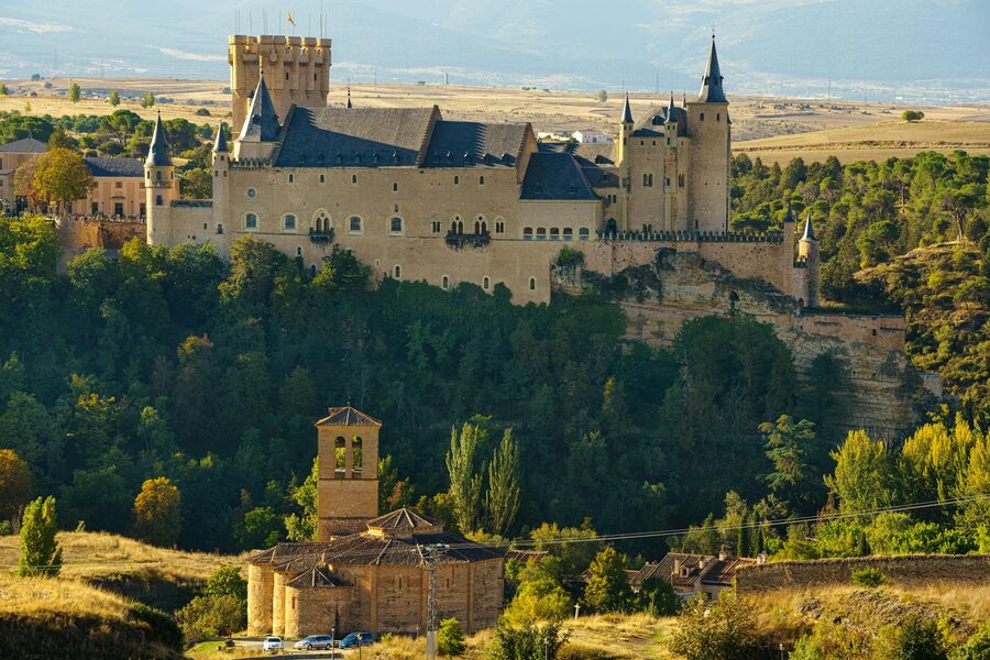 Alcazar of Segovia in autumn Spain