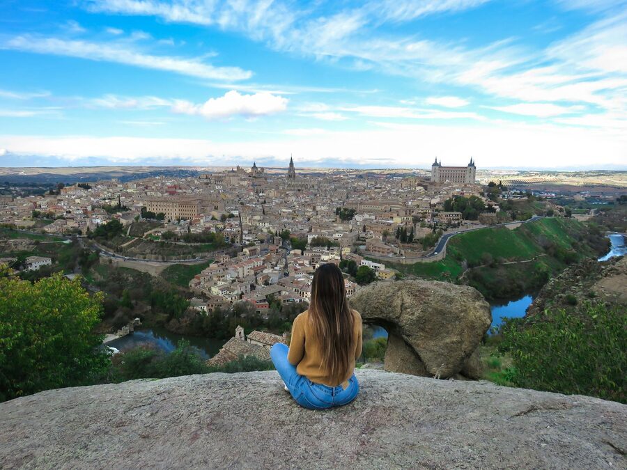 Toledo cliff view Spain three cities