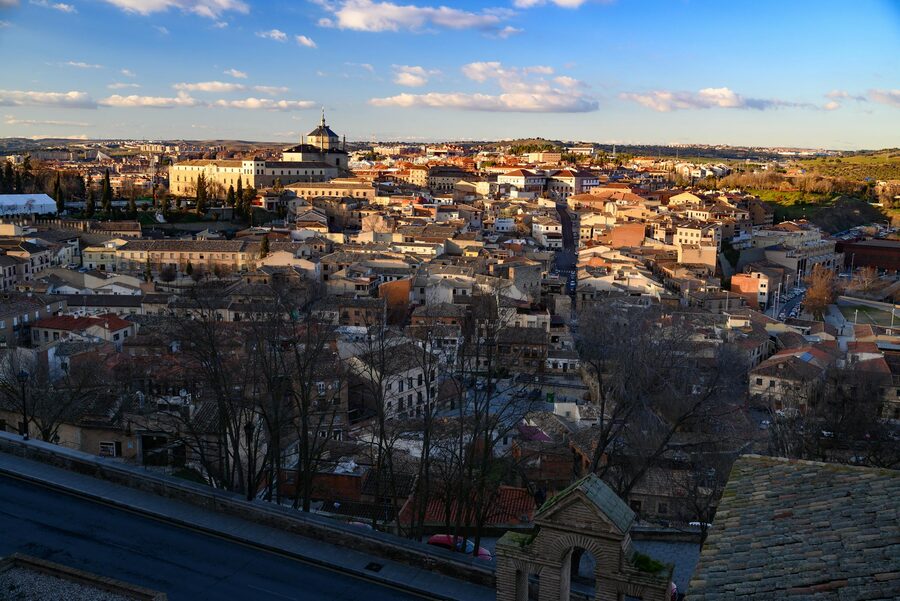Toledo cityscape at dusk Spain