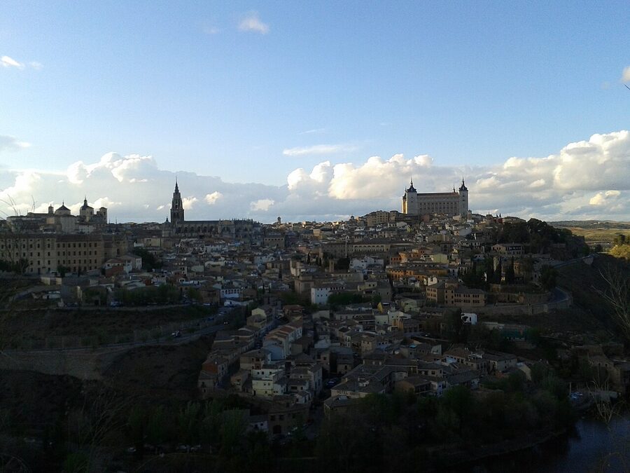 Toledo skyline from Mirador del Valle three cities Spain