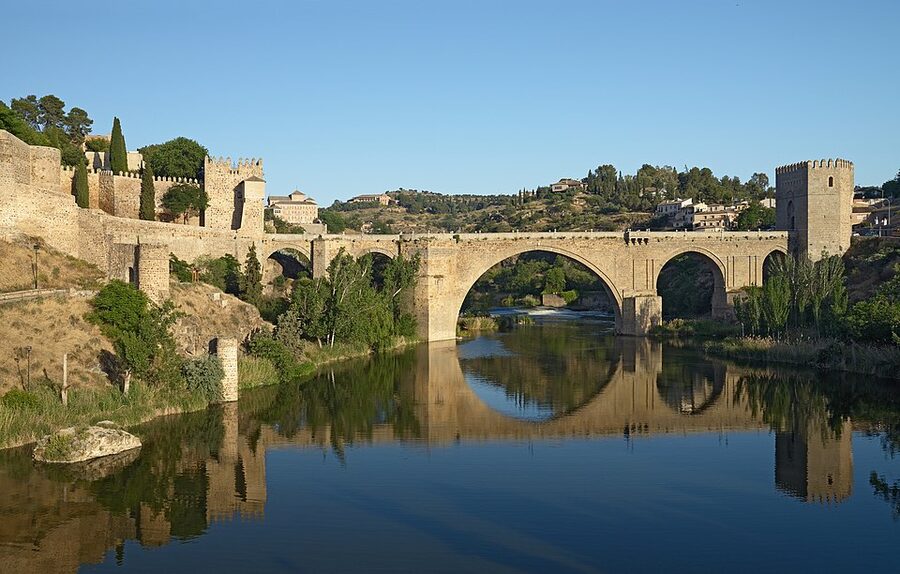 Puente de San Martin medieval bridge in Toledo Spain